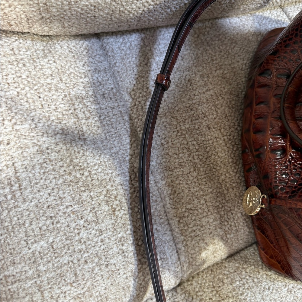 Brahmin Large Duxbury Satchel Brown Croc-Embossed Leather bag - Picture 7 of 16